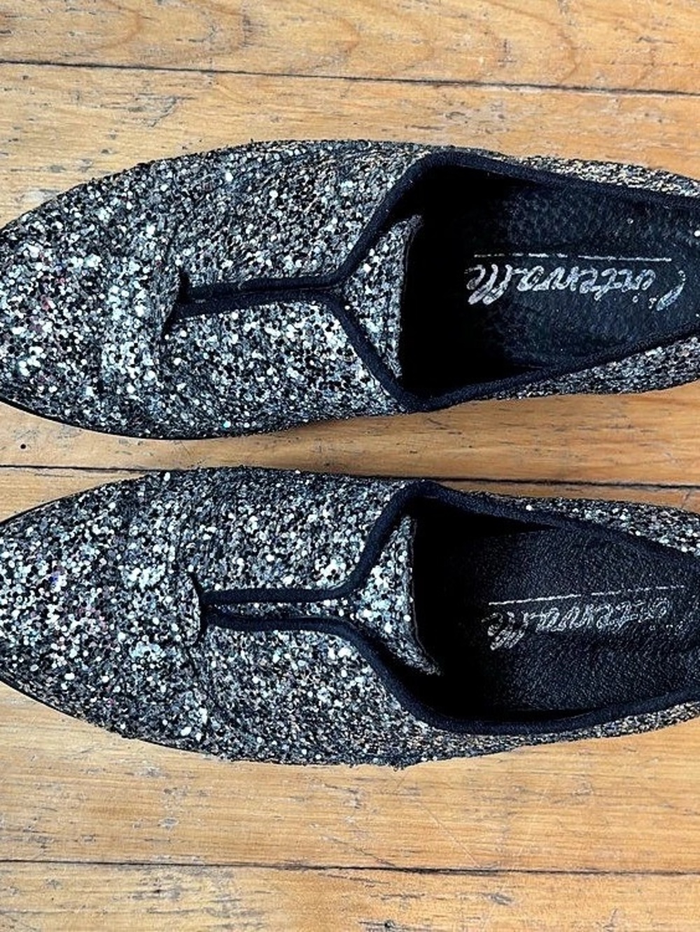 Glitter Block Heel Pumps